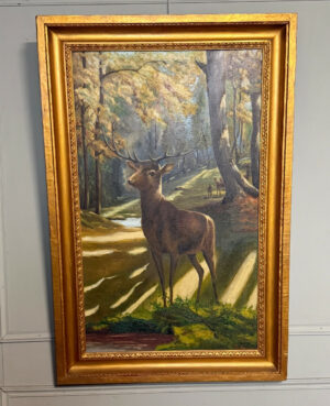 Tableau Art-Déco. Cerf dans la clairière.