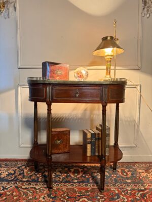 Console demi-lune d’époque Louis XVI en acajou