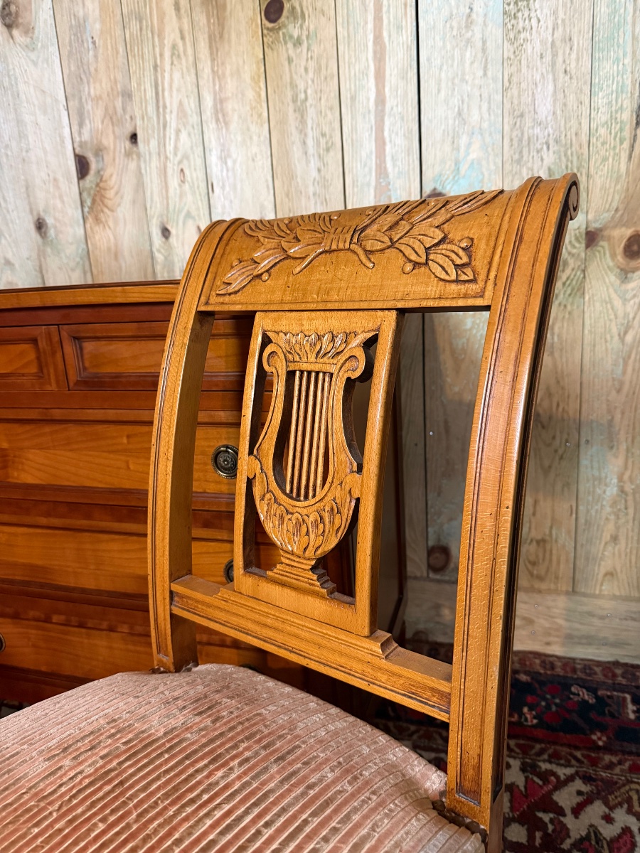 Paire de chaises directoire à la lyre – Image 4