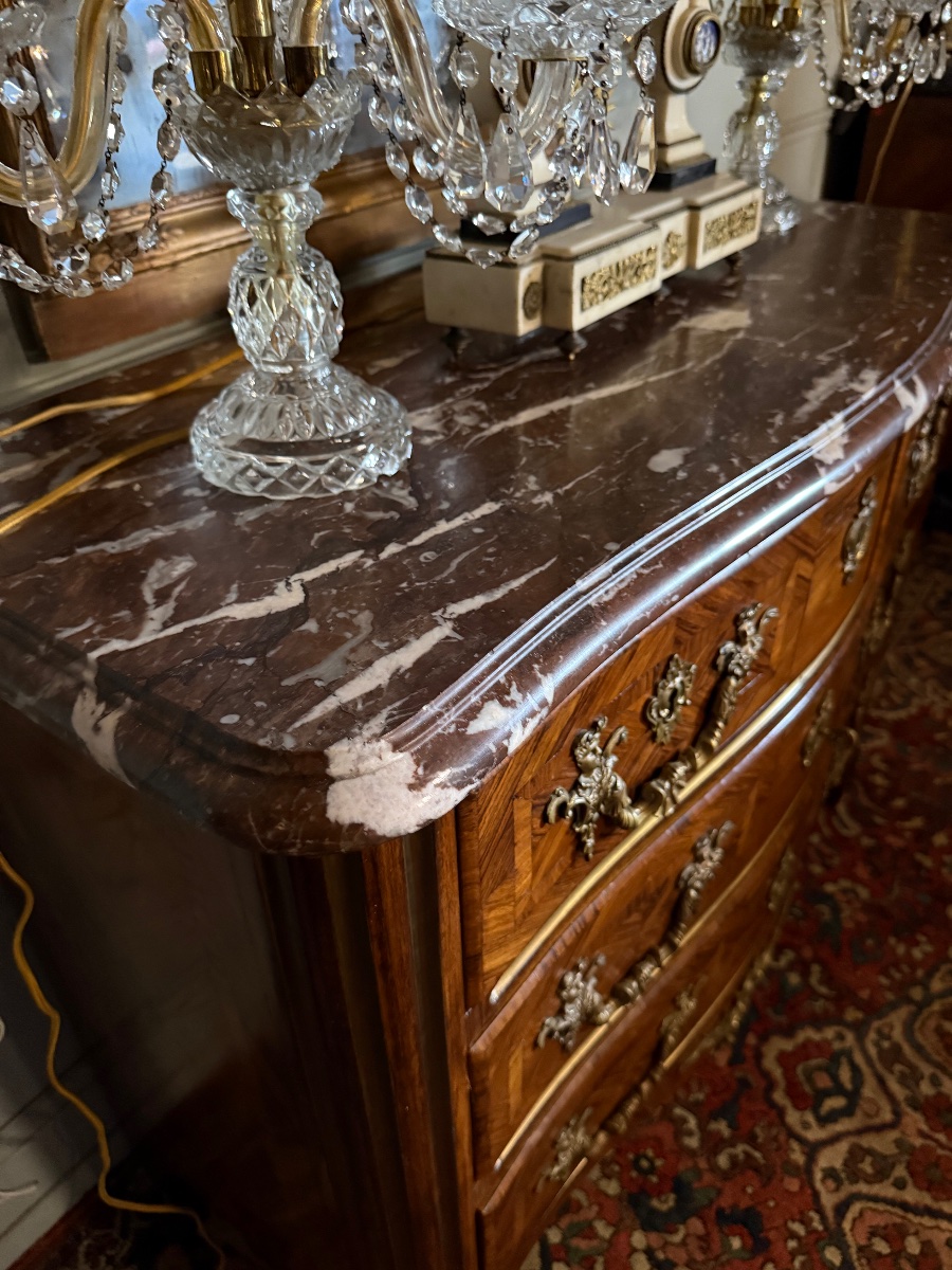 Commode de style Régence en marqueterie. – Image 5