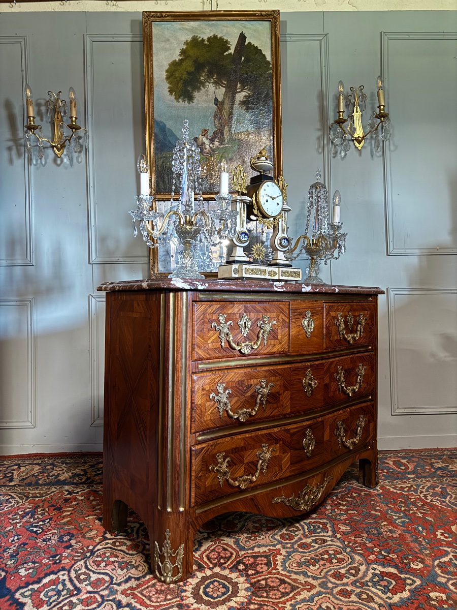 Commode de style Régence en marqueterie. – Image 6