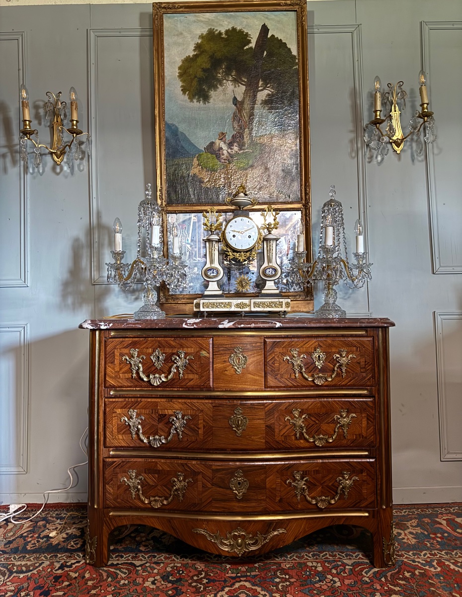 Commode de style Régence en marqueterie. – Image 8