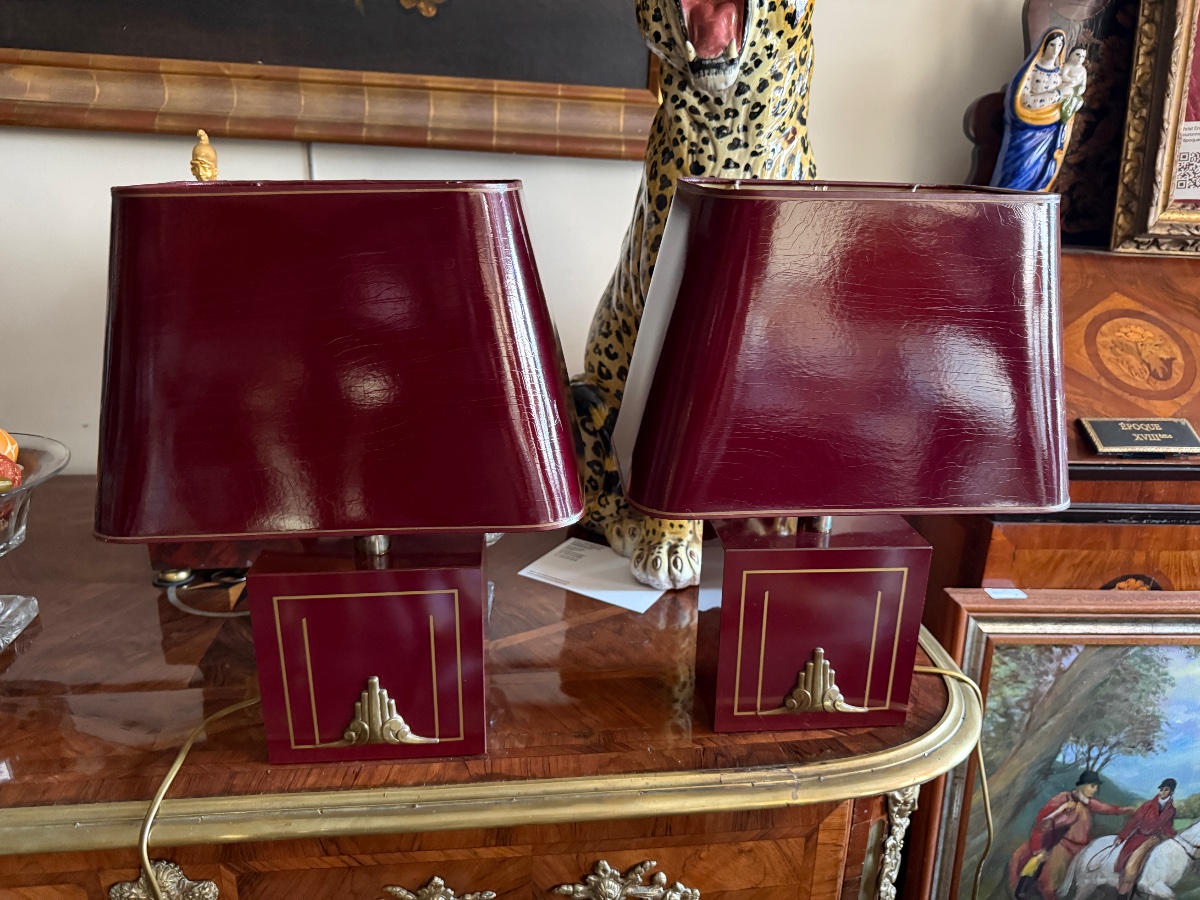Paire de lampes Maison Dauphin d'époque Hollywood Regency. – Image 6