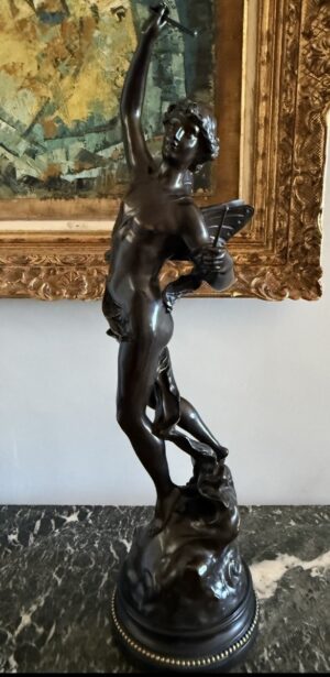 Grand bronze de salon « Jeune éphèbe » par Edouard DROUOT (1859-1945)