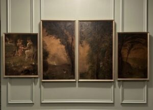 Ensemble de quatre tableaux en cuir de Cordoue.