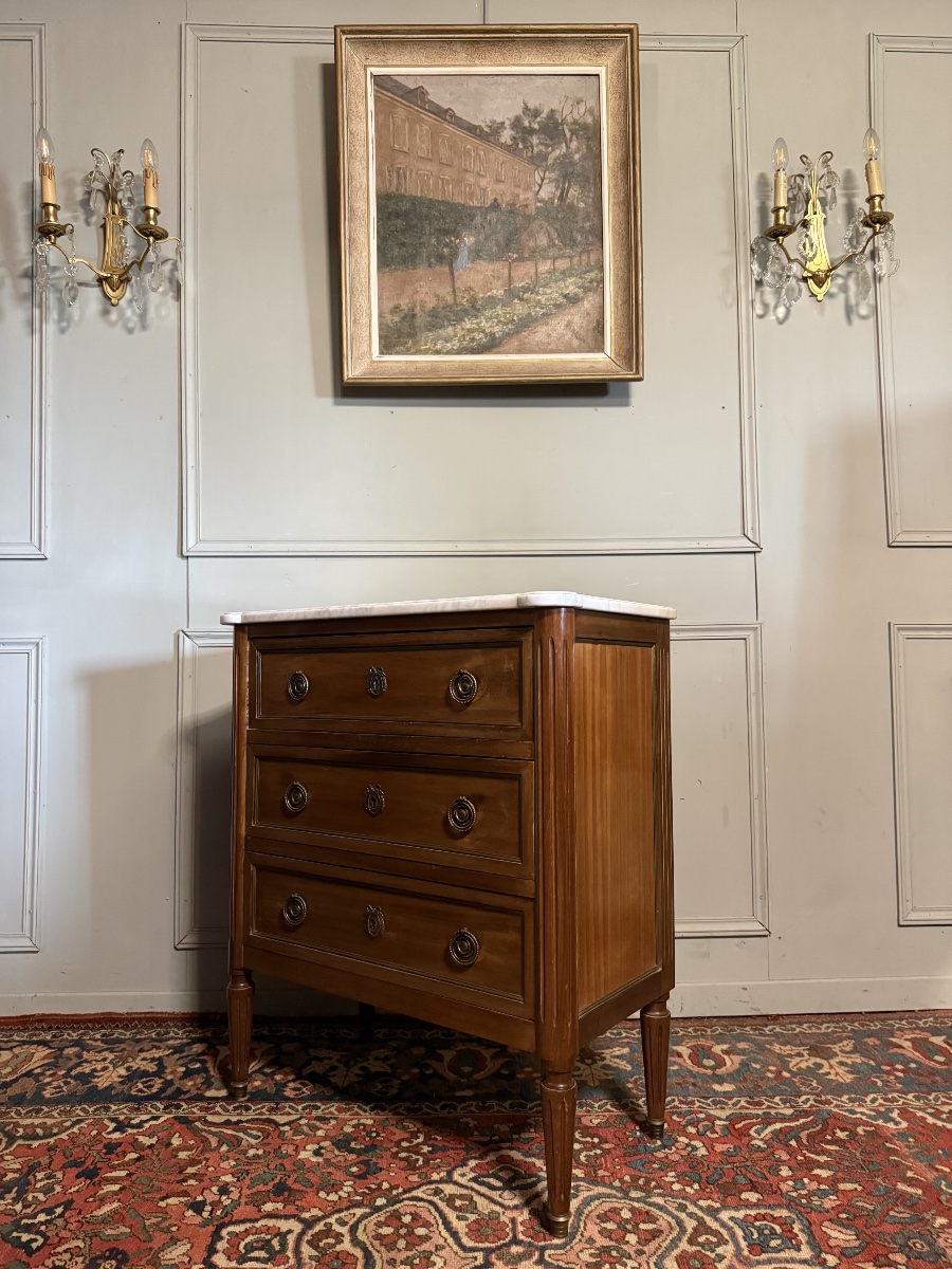 Réservée - COMMODE DE STYLE LOUIS XVI EN ACAJOU. – Image 3