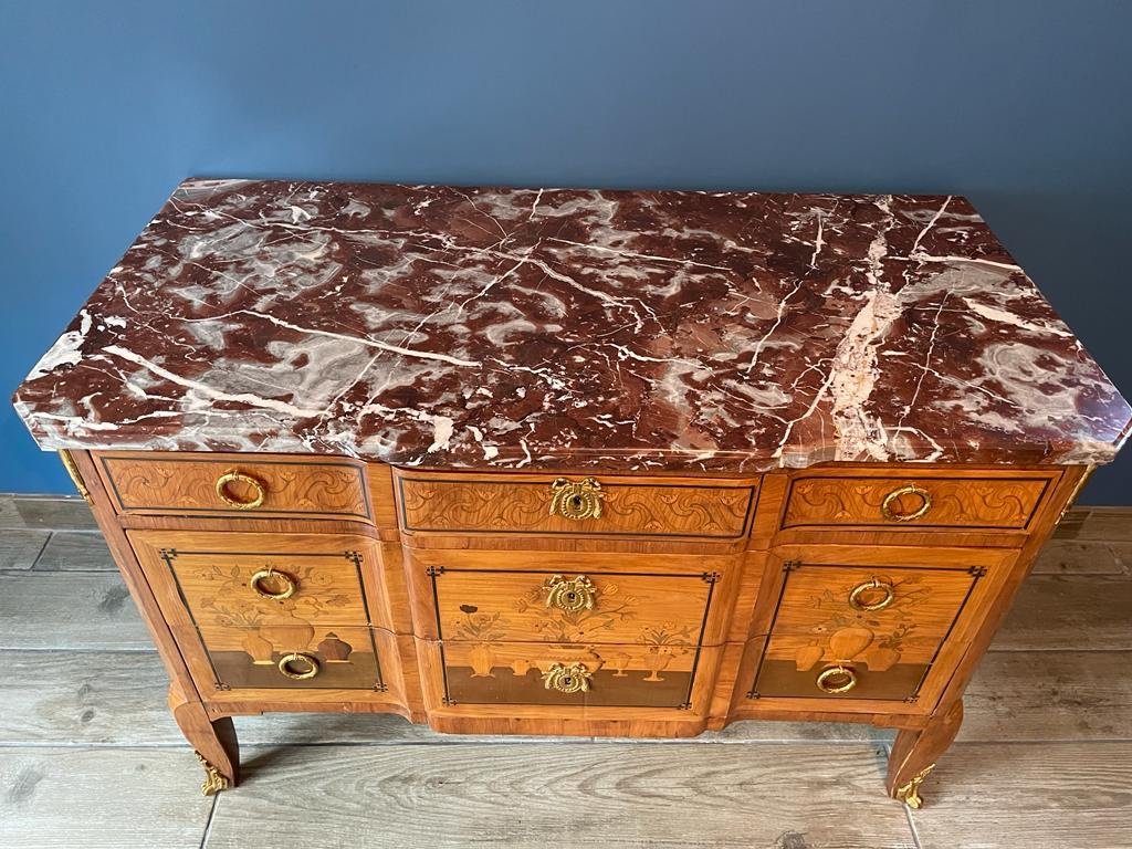 Commode de style Transition à décor de vases fleuris et potiches – Image 3