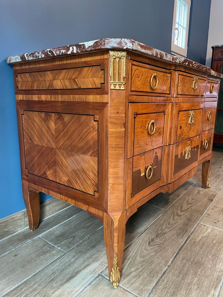 Commode de style Transition à décor de vases fleuris et potiches – Image 4