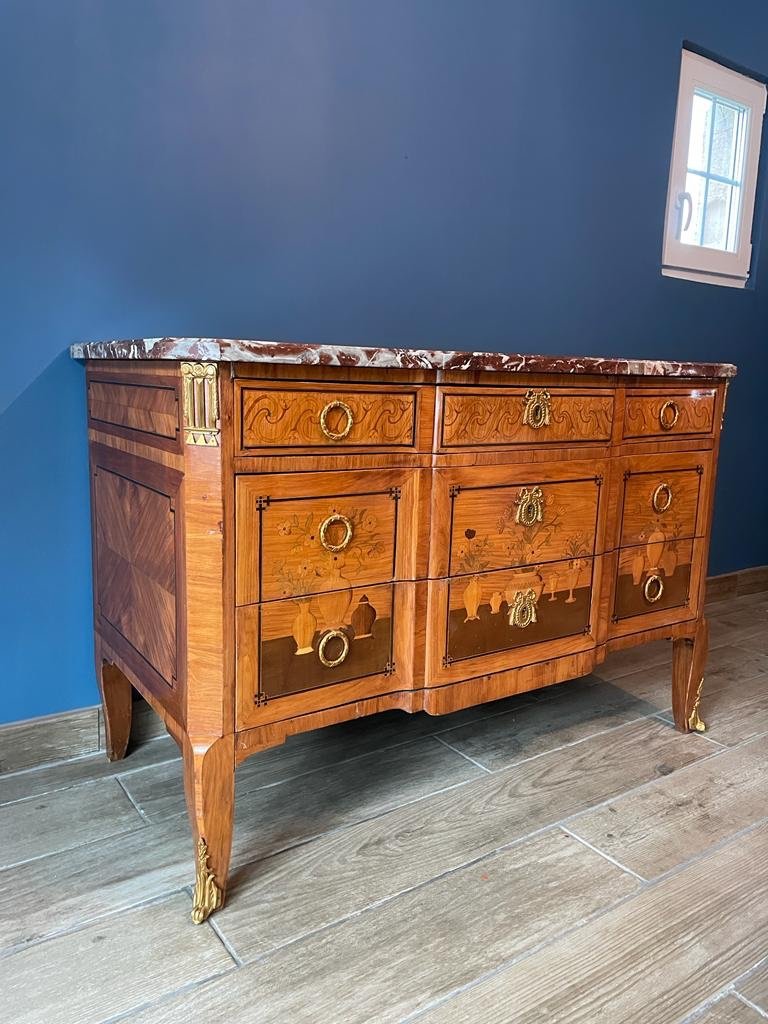 Commode de style Transition à décor de vases fleuris et potiches – Image 6