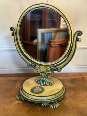 Miroir Psychée En Bois Peint De Style Empire.