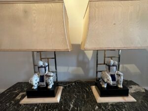 Paire De Lampes Aux éléphants.