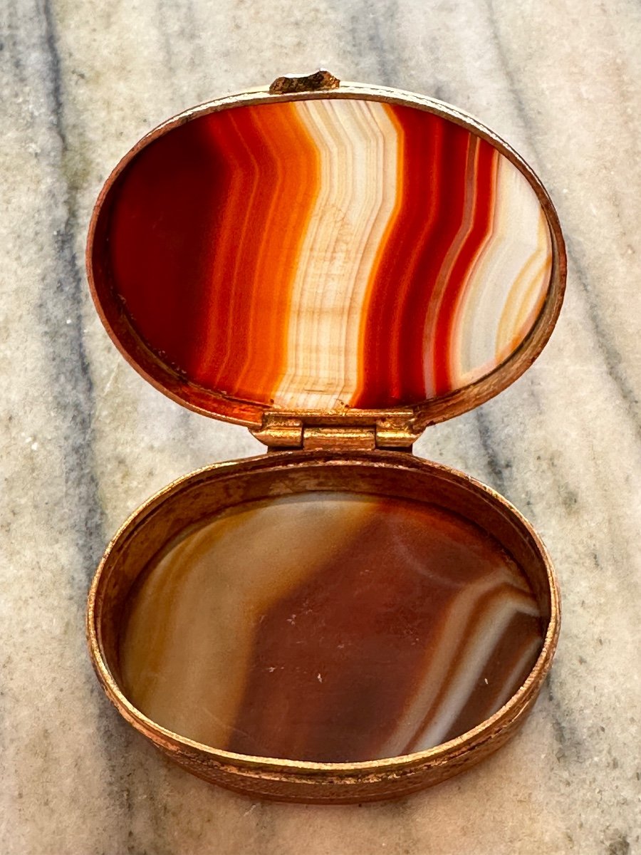 Boite à Mouches Oeil De Tigre D’époque XIX ème. – Image 3
