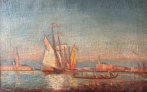 Marine Venise. Esquisse Attribuée à Félix Ziem (1821-1911).