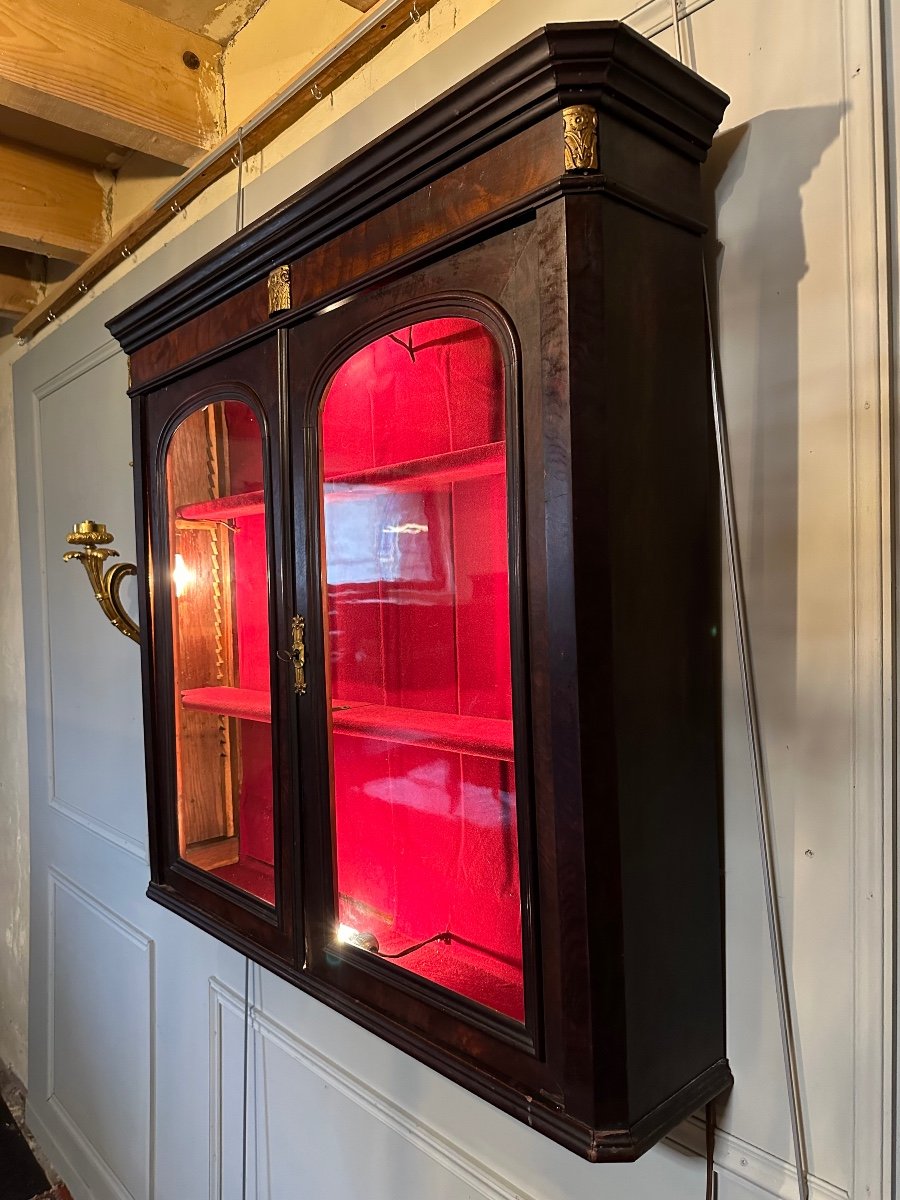 Bibus / vitrine D’époque Napoléon III En Acajou.