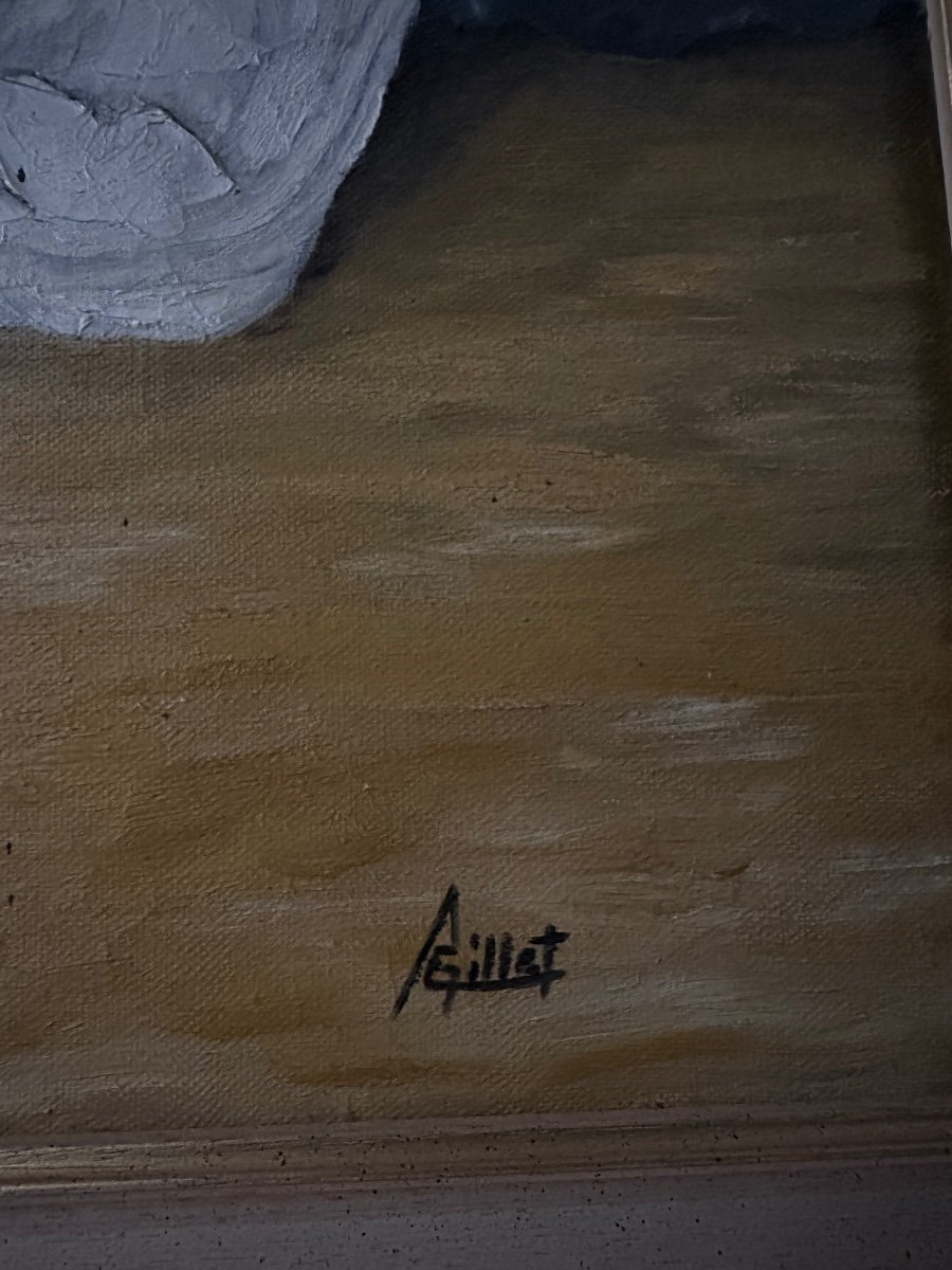 Huile Sur Toile Nu « La Femme Au Chignon » Signée A.gillet. – Image 4