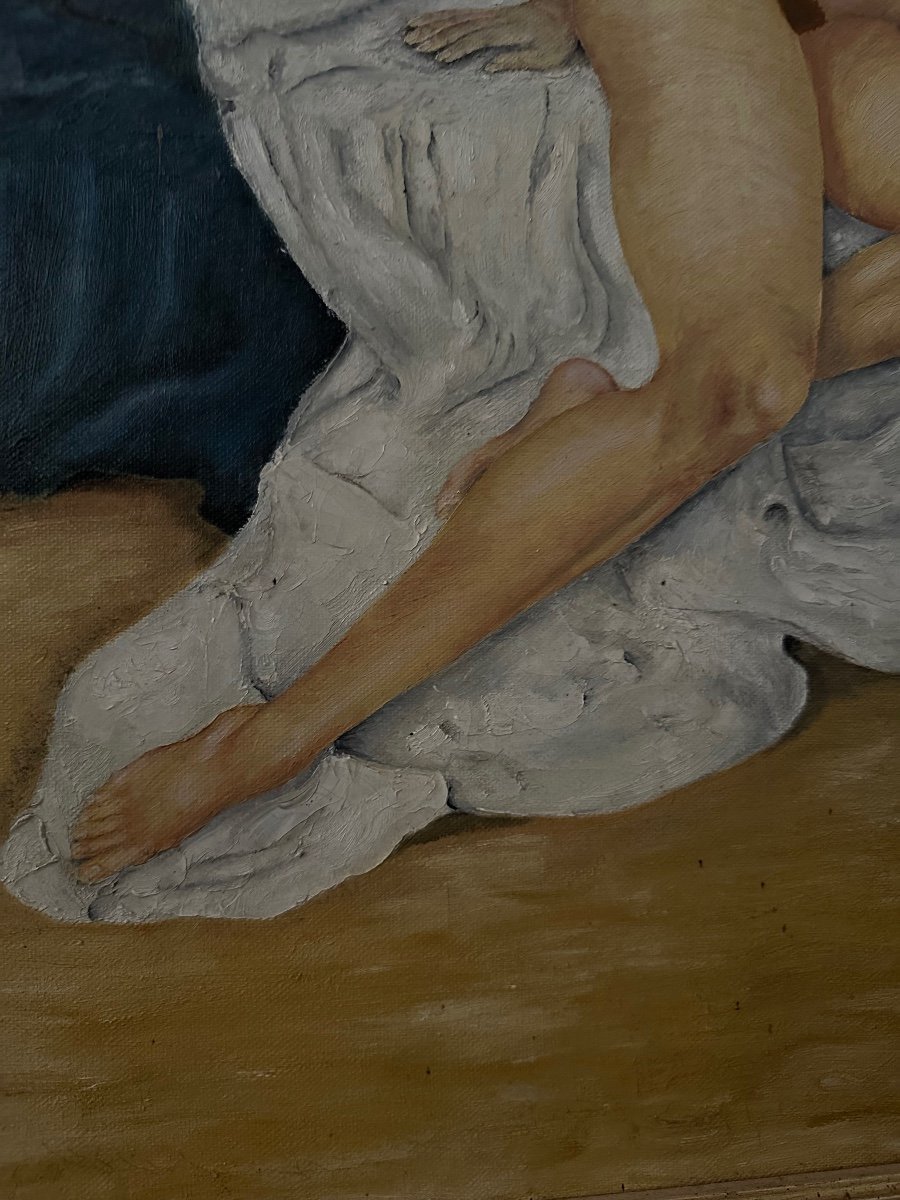 Huile Sur Toile Nu « La Femme Au Chignon » Signée A.gillet. – Image 6