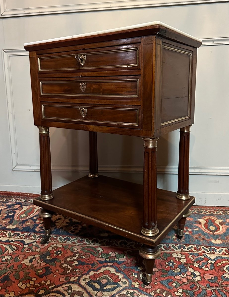 Table Chiffonnière / Chevet D’époque Louis XVI En Acajou. – Image 2