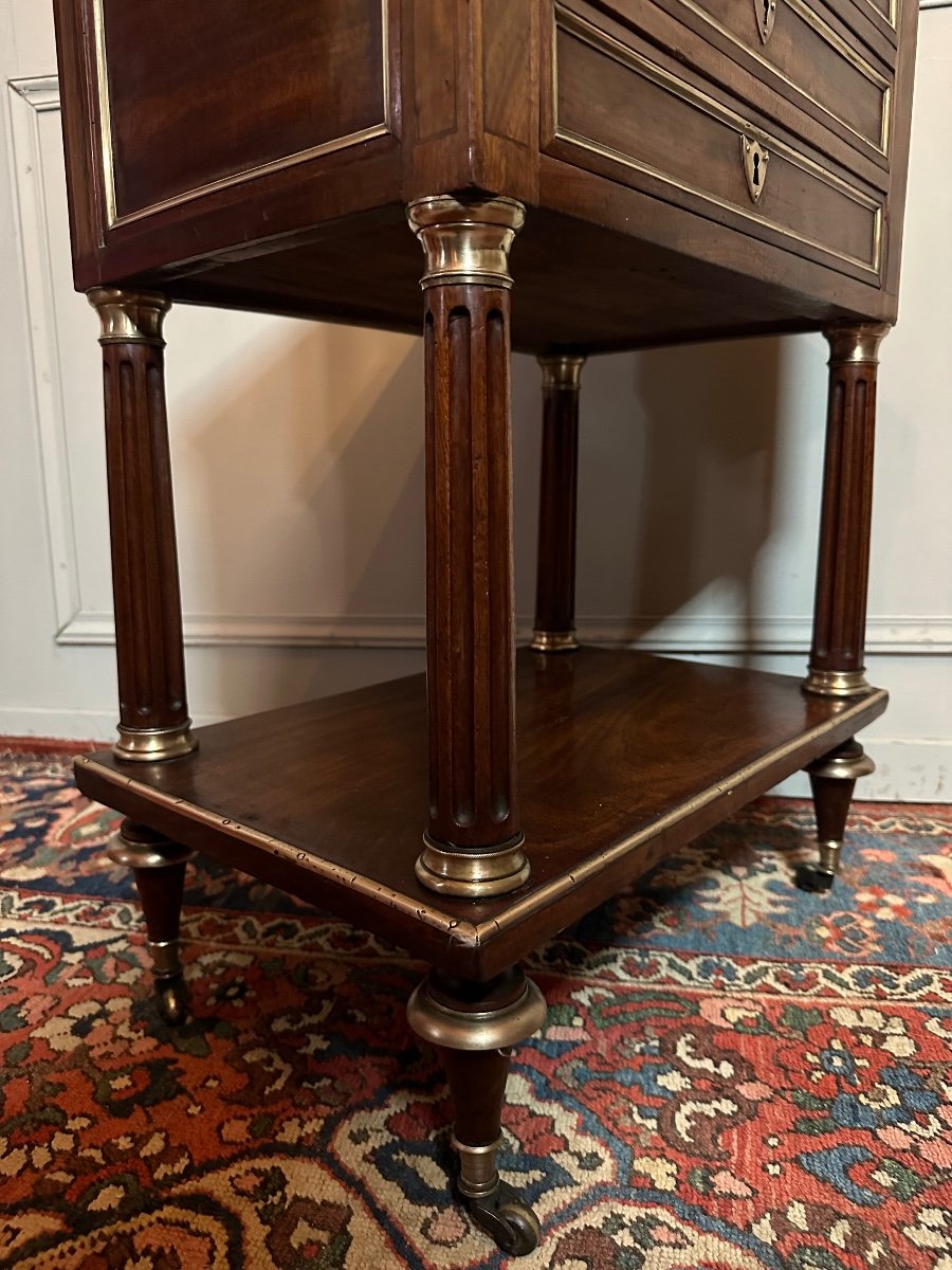 Table Chiffonnière / Chevet D’époque Louis XVI En Acajou. – Image 6
