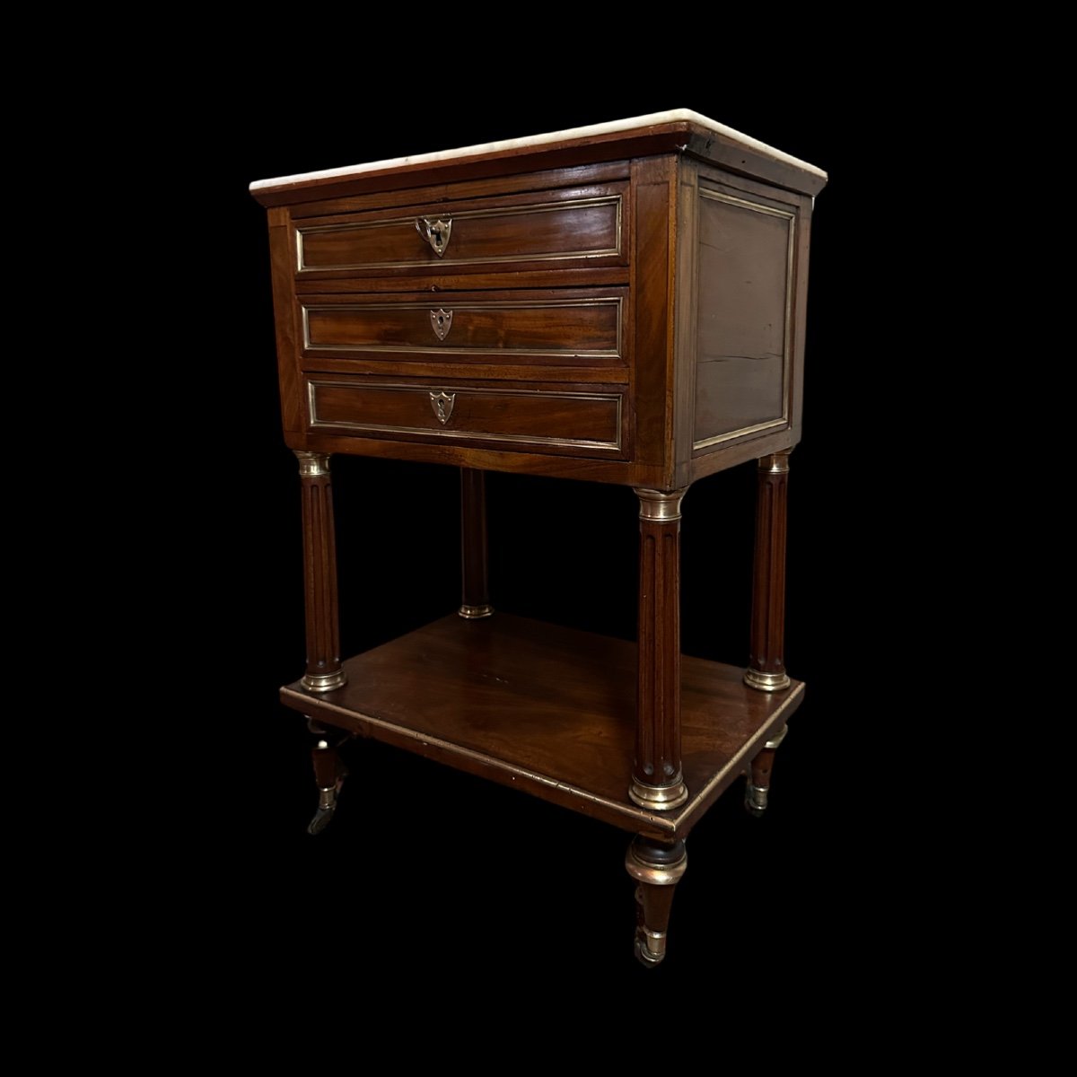 Table Chiffonnière / Chevet D’époque Louis XVI En Acajou.
