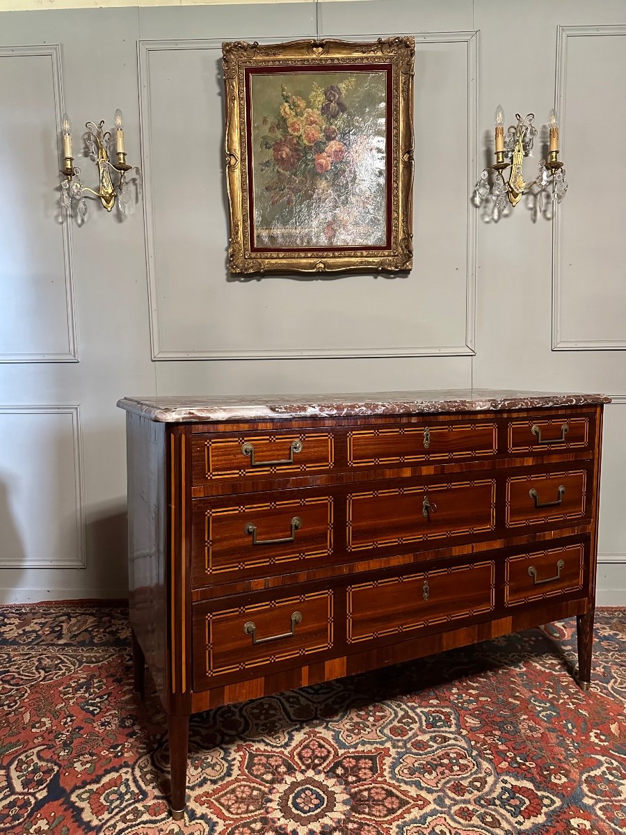 Commode D’époque Louis XVI En Marqueterie. – Image 2