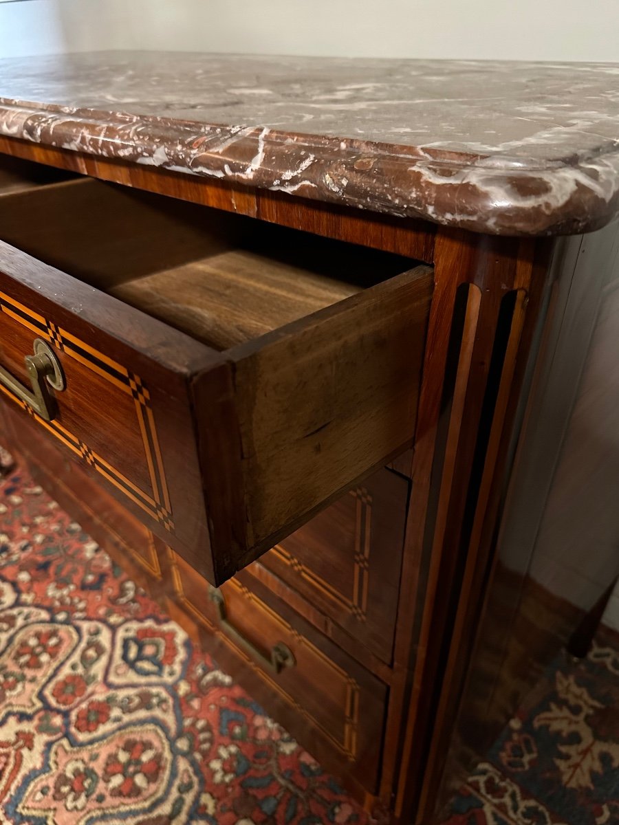 Commode D’époque Louis XVI En Marqueterie. – Image 4