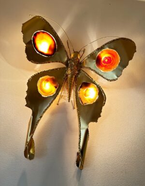 Applique papillon aux ailes en agates, Isabelle Faure ou Jacques Duval-Brasseur