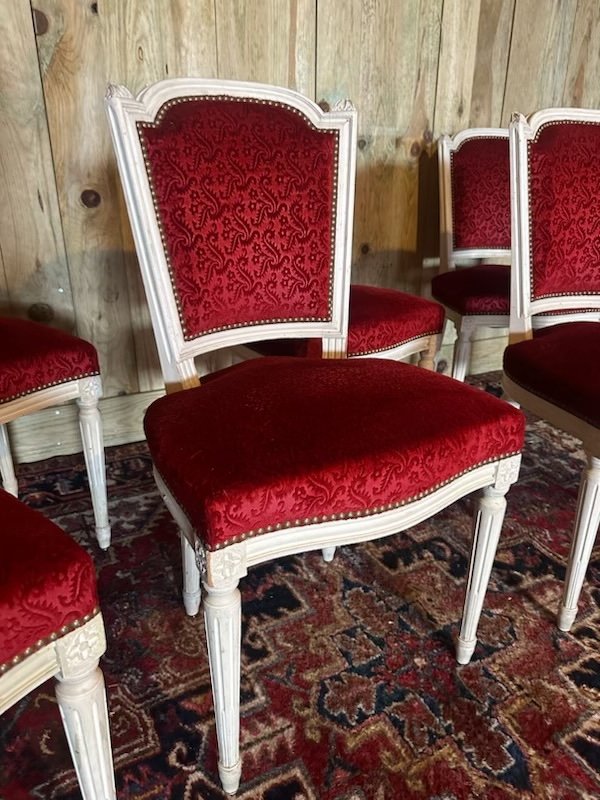 Suite De Six Chaises De Style Louis XVI. – Image 2