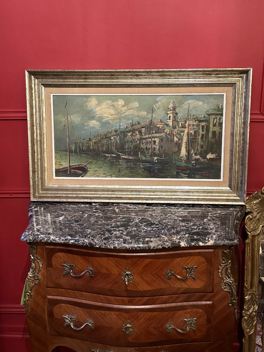 « Port De Saint Tropez » Huile Sur Toile Signée P. Tacs – Image 5