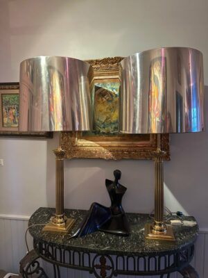 Paire de grandes lampes style Maison Charles, hauteur 1 mètre