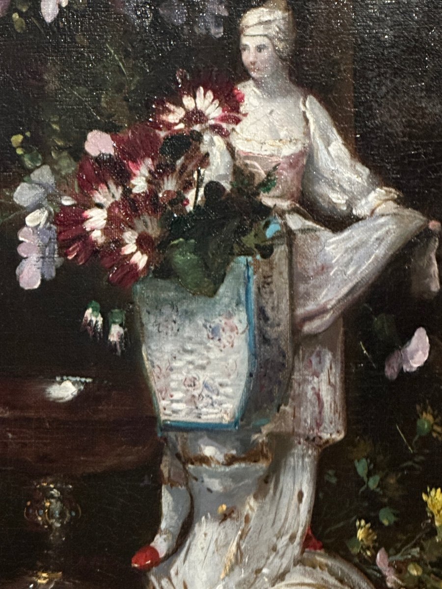 Eugène Henri Cauchois (1850–1911), nature morte aux fleurs et bijoux – Image 2