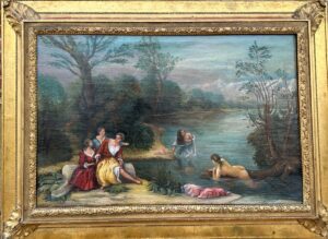 Huile sur toile romantique « Les Baigneuses »