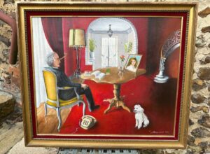 Huile Sur Toile d'Art Naïf " La Solitude " 1992.