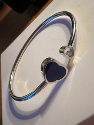 Bracelet Chopard Happy Hearts – Or blanc, diamant et lapis-lazuli