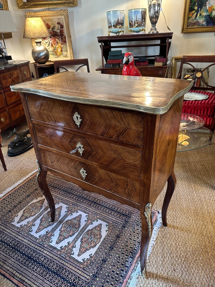 Commode De Style Louis XV En Marqueterie. – Image 6