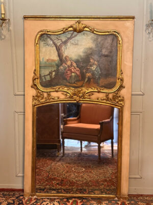 Trumeau de style Louis XV en bois peint