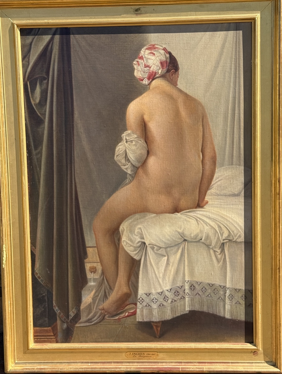 D’après Ingres, La Baigneuse, huile sur toile – Image 2