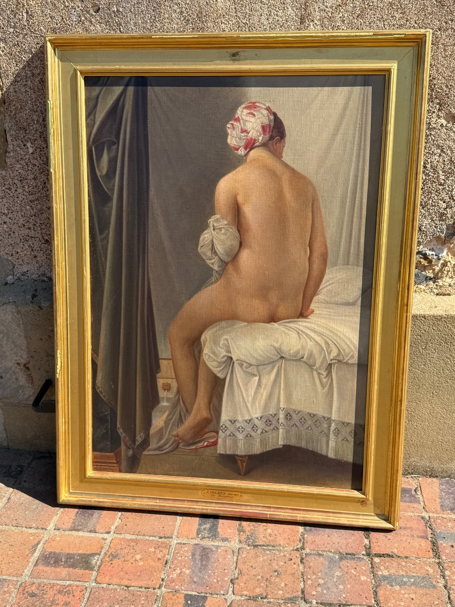 D’après Ingres, La Baigneuse, huile sur toile – Image 3