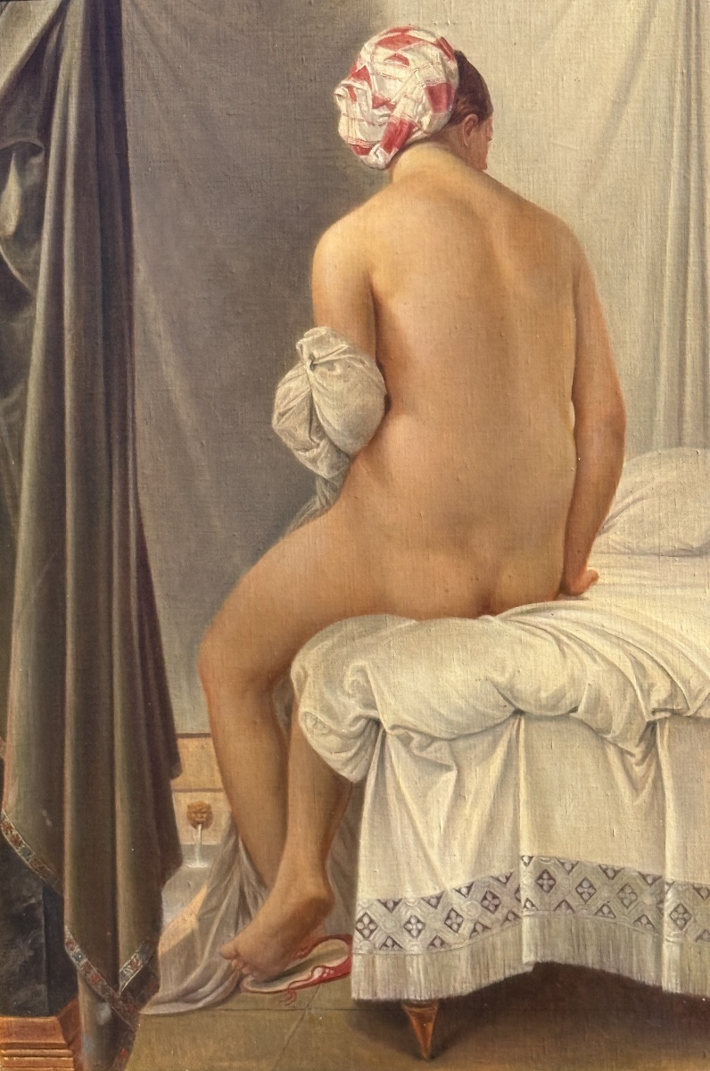D’après Ingres, La Baigneuse, huile sur toile