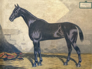 Paul Le More, portrait de cheval Ismérie, huile sur toile XIXe