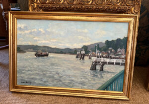 Louis Panel (1932-2018), La Seine à Duclair, huile sur toile