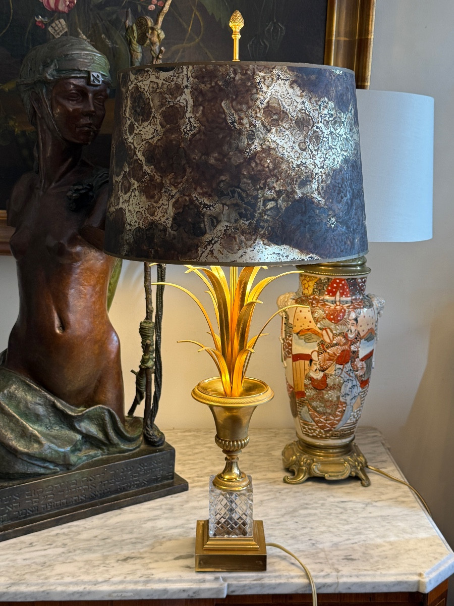 Lampe Maison Charles en bronze doré et cristal – Image 2