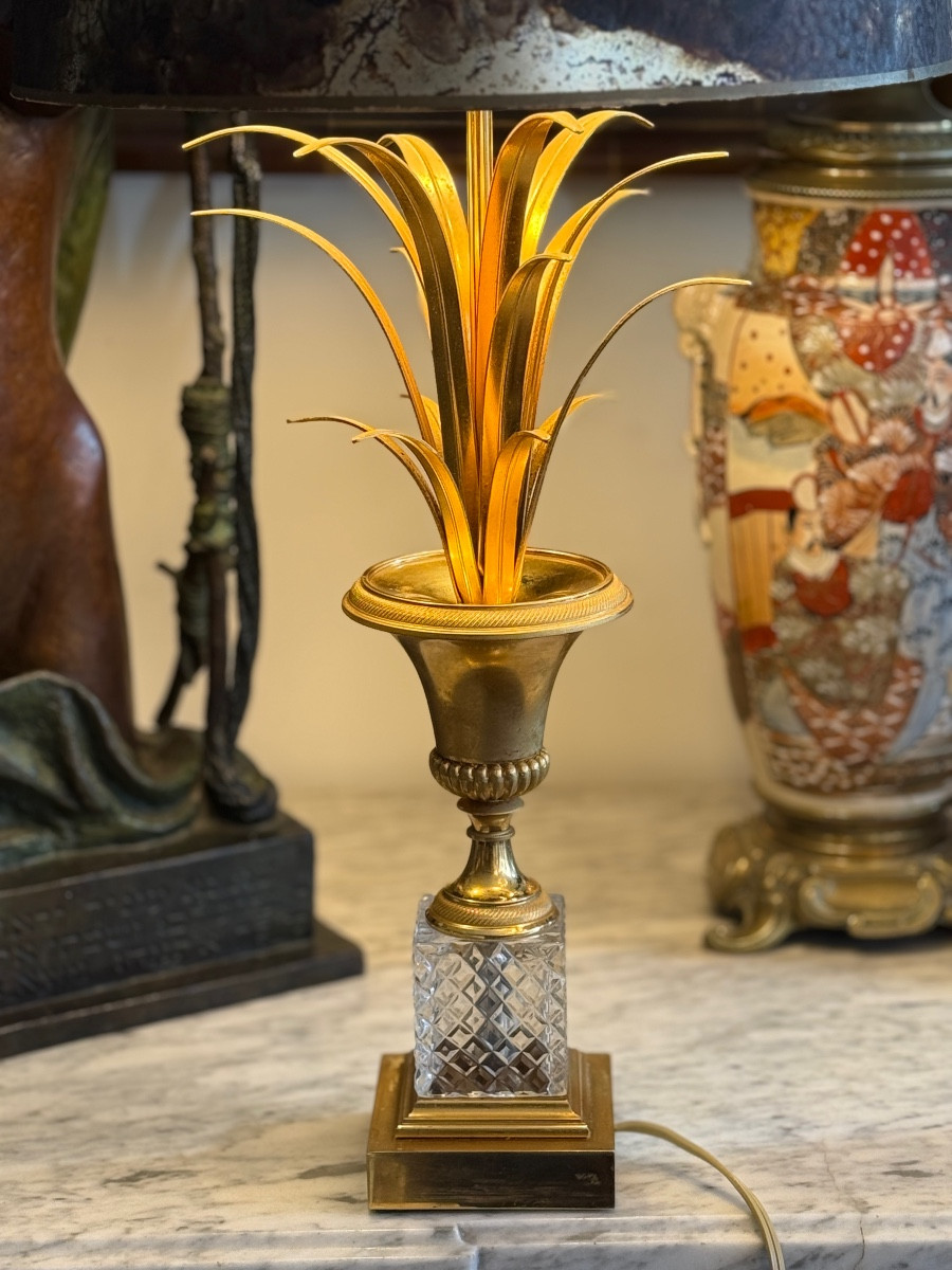 Lampe Maison Charles en bronze doré et cristal – Image 3