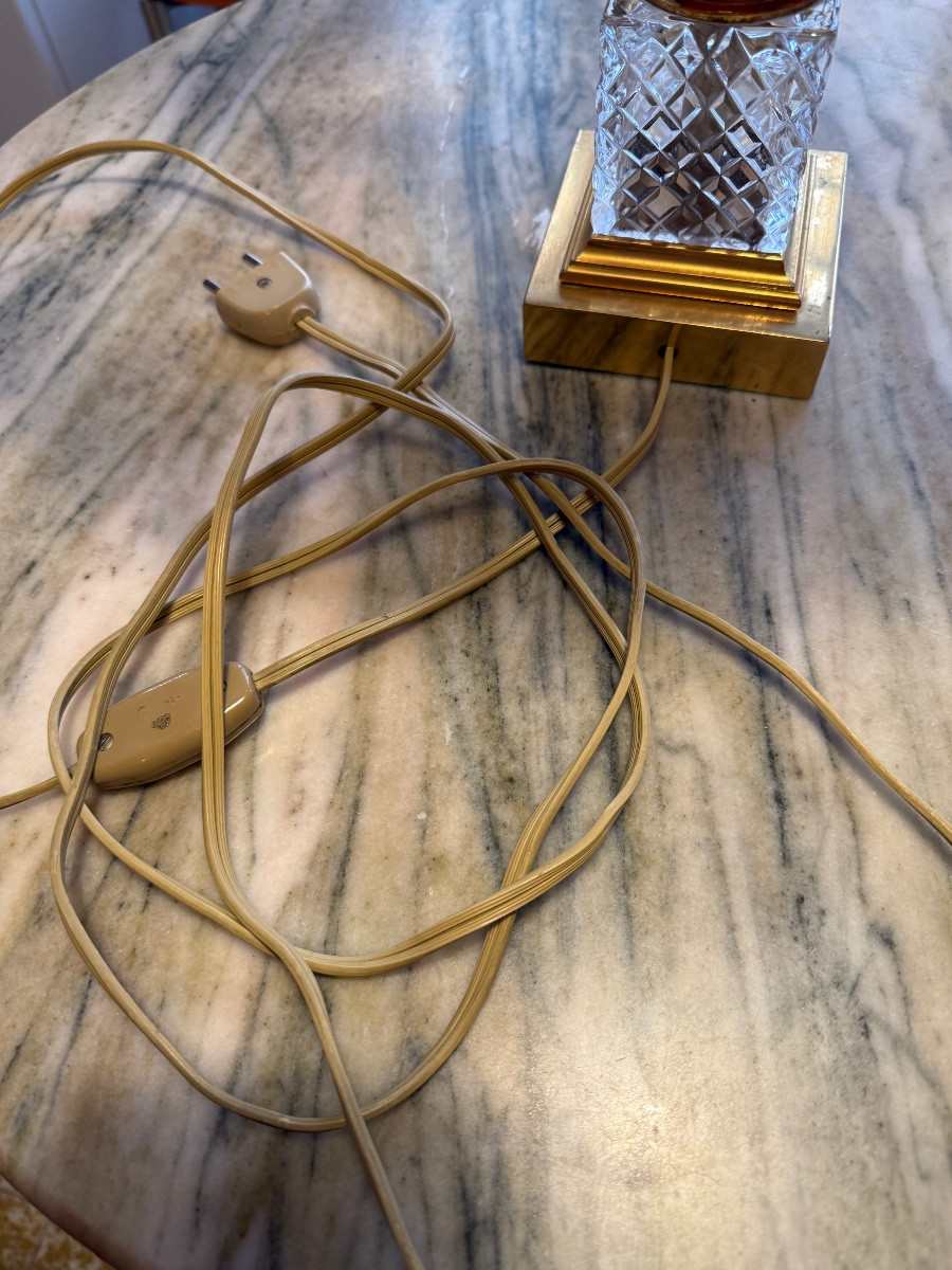 Lampe Maison Charles en bronze doré et cristal – Image 4