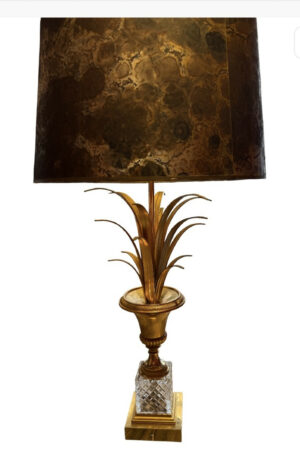 Lampe Maison Charles en bronze doré et cristal