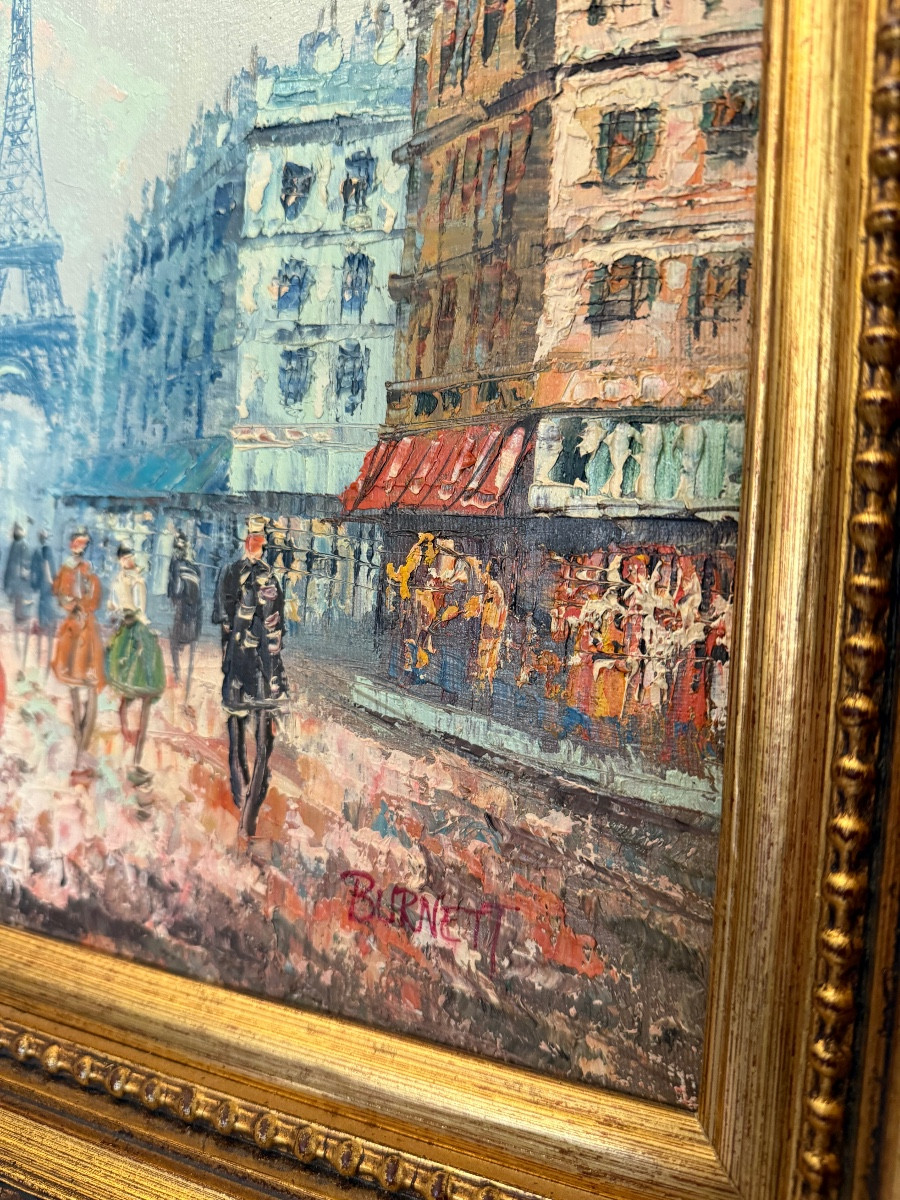 Huile sur toile, vue de Paris, époque XXe – Image 3