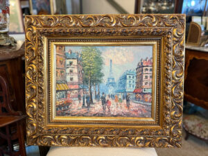 Huile sur toile, vue de Paris, époque XXe