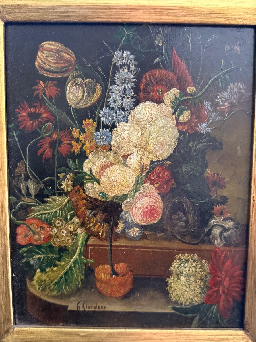 Nature morte dans le goût du XVIIIe siècle – huile sur panneau – Image 2