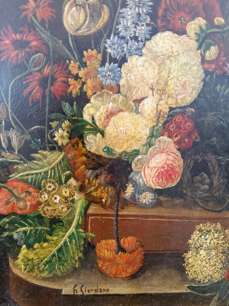 Nature morte dans le goût du XVIIIe siècle – huile sur panneau – Image 4
