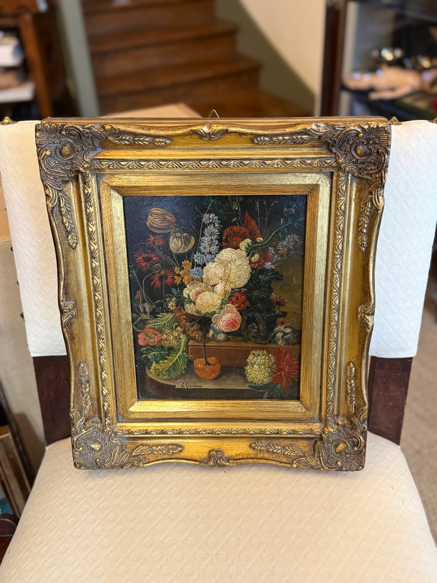 Nature morte dans le goût du XVIIIe siècle – huile sur panneau