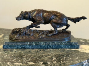 Pierre-Jules Mêne – Chien épagneul Sultan en bronze